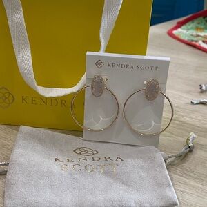 Kendra Scott Gold and Cream Hoop Earrings